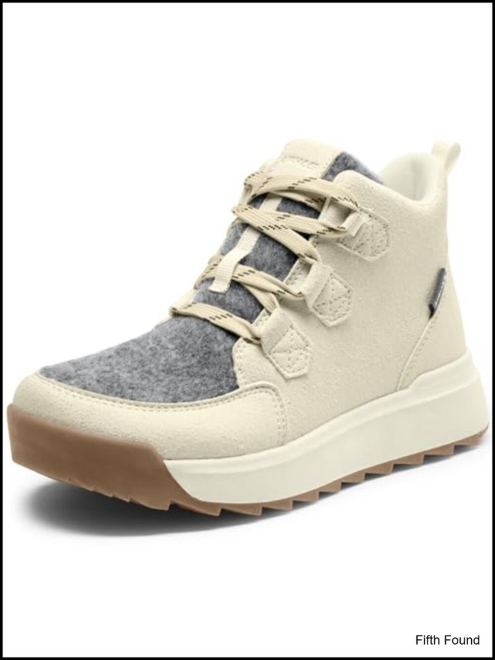 Water-Resistant Synthetic Suede Felt Ankle Snow Boots Lace-Up